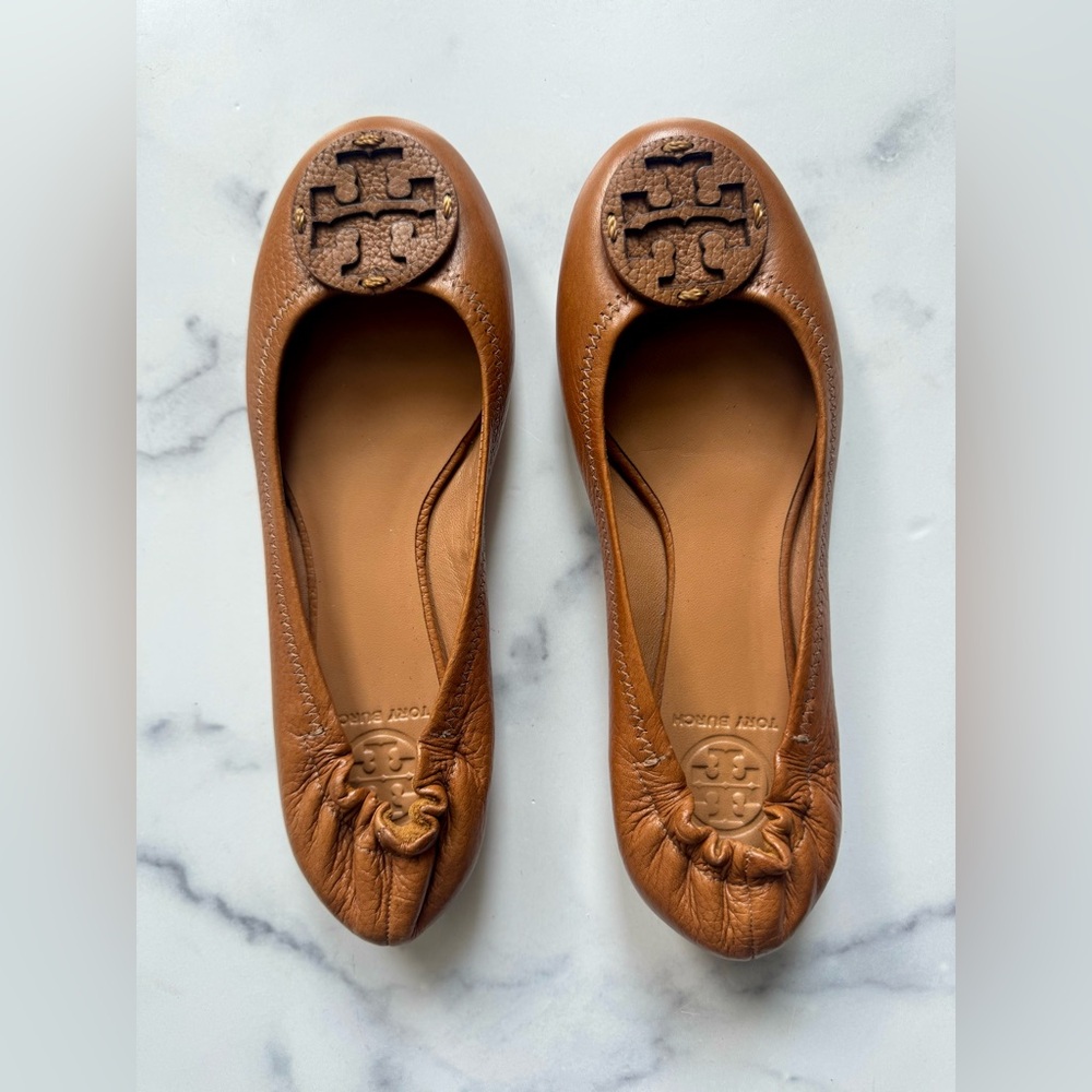 NEW Tory Burch Tan Women’s Minnie Ballet Flats, Size 7 1/2, 100% Authentic
